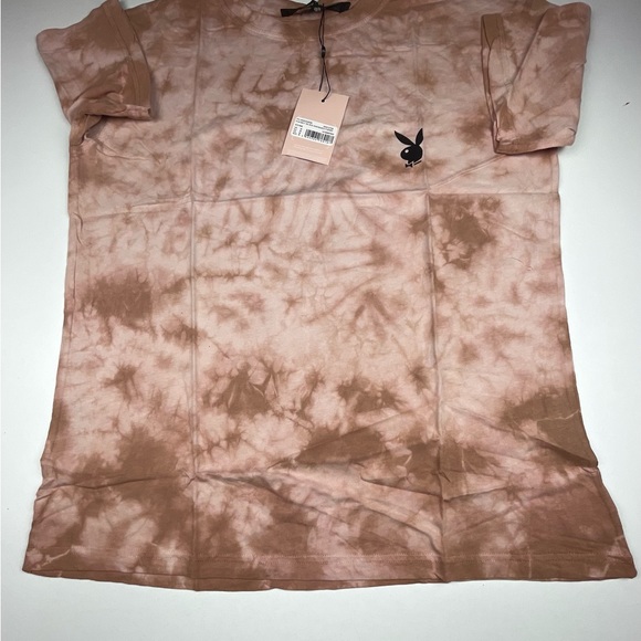 PLAYBOY TIE DYE OVERSIZED T-SHIRT STONE - Picture 2 of 4